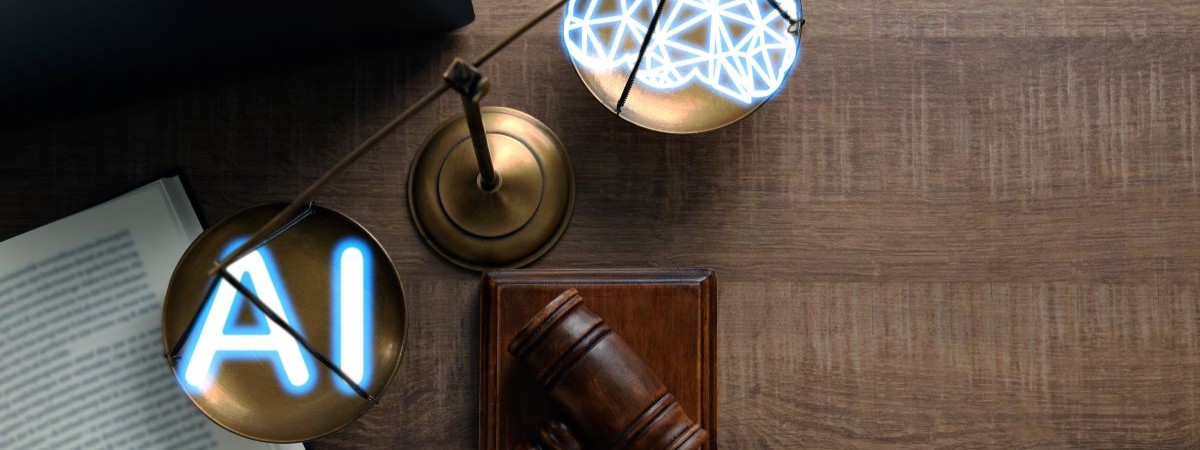 Artificial intelligence and judicial system. Scales of Justice-shutterstock_2684771931